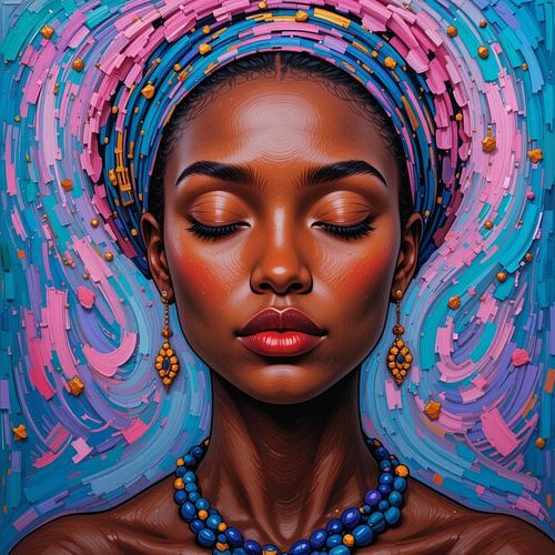 Sugar flavour - Afrikaanse vrouw schilderij 1.4