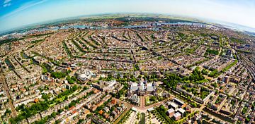 Amsterdam in Panorama with Rijksmuseum from the Air | 2020 by Robbert Frank Hagens