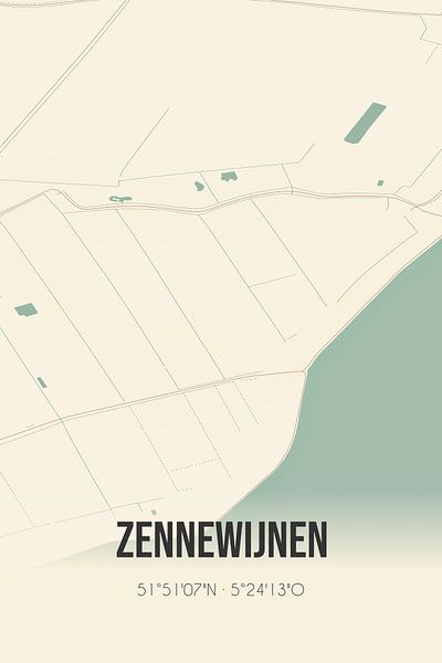 Vintage map of Zennewijnen (Gelderland) by Prints of Place