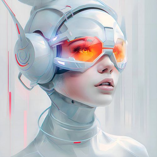 Futuristisch portret van een jonge vrouw