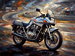 Suzuki Katana Storm op nat asfalt