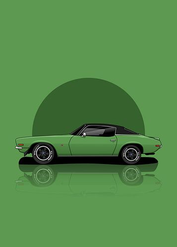 Kunst 1970 Chevrolet Camar Groen