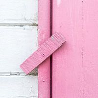 Abstract of wooden hinge in pink