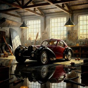 1938 Bugatti 57 C Atlantic in der Handwerkerwerkstatt