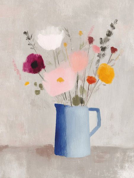 Verspieltes und farbenfrohes Stillleben mit Blumen von Studio Allee