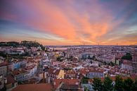 Sonnenuntergang in Lissabon von Jeroen de Jongh Miniaturansicht