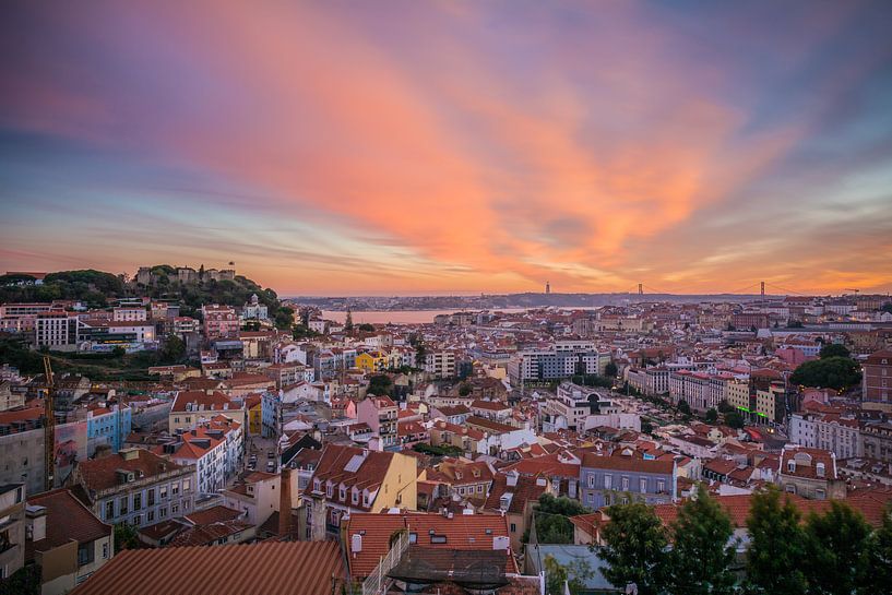 Sonnenuntergang in Lissabon von Jeroen de Jongh