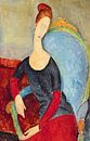Amedeo Modigliani,Mademoiselle Hebuterne in een blauwe stoel van finemasterpiece thumbnail