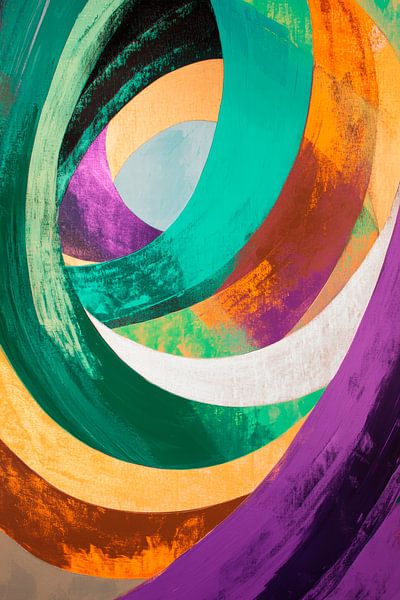 Farbige Spiralen – Abstrakte Kunst von Poster Art Shop