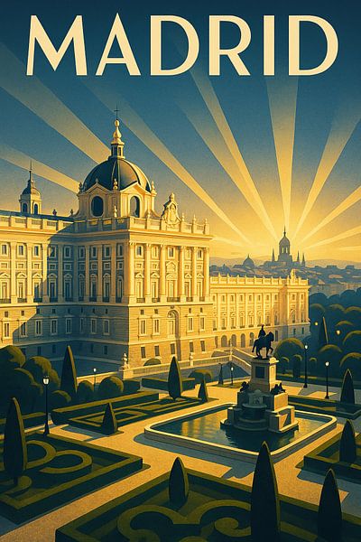 Madrid Art Deco Poster – Vintage Travel Wall Art by Travel Shop