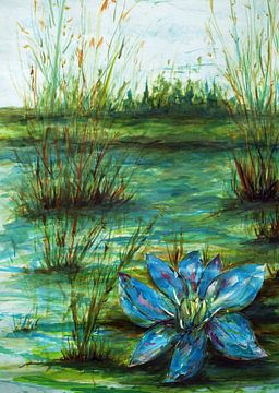 Blaue Wasserlilie. von Ineke de Rijk