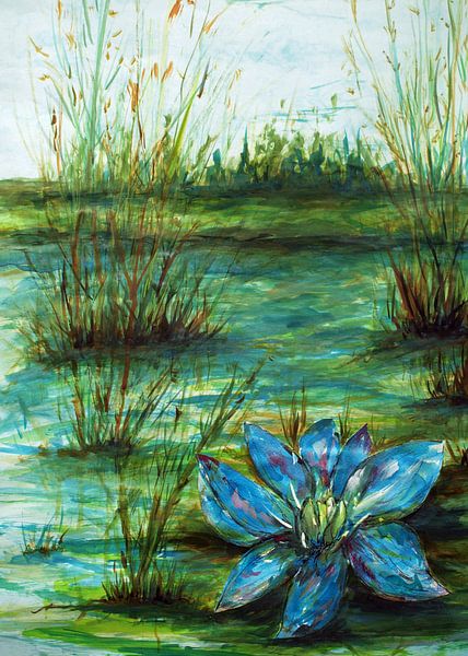 Blue water lily. by Ineke de Rijk