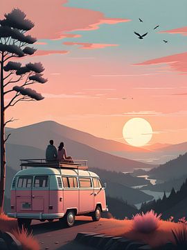 Verliefd op het uitzicht tijdens een roadtrip