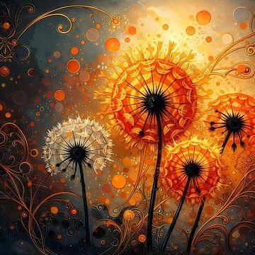 Dandelions Abstract von Linda de Klein
