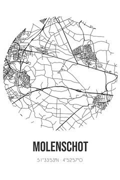 Molenschot (Noord-Brabant) | Landkaart | Zwart-wit van MijnStadsPoster