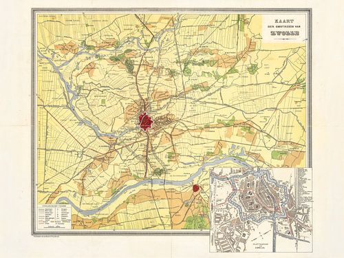 Carte de Zwolle et de ses environs - 1915
