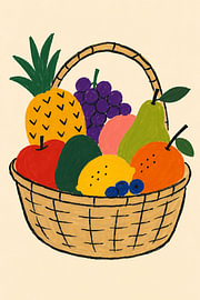 Corbeille de fruits colorée