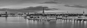 Die Stockholmer Skyline in Schwarz-Weiß