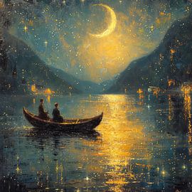 Night Romance, Moon, inspired by Monet by Niklas Maximilian