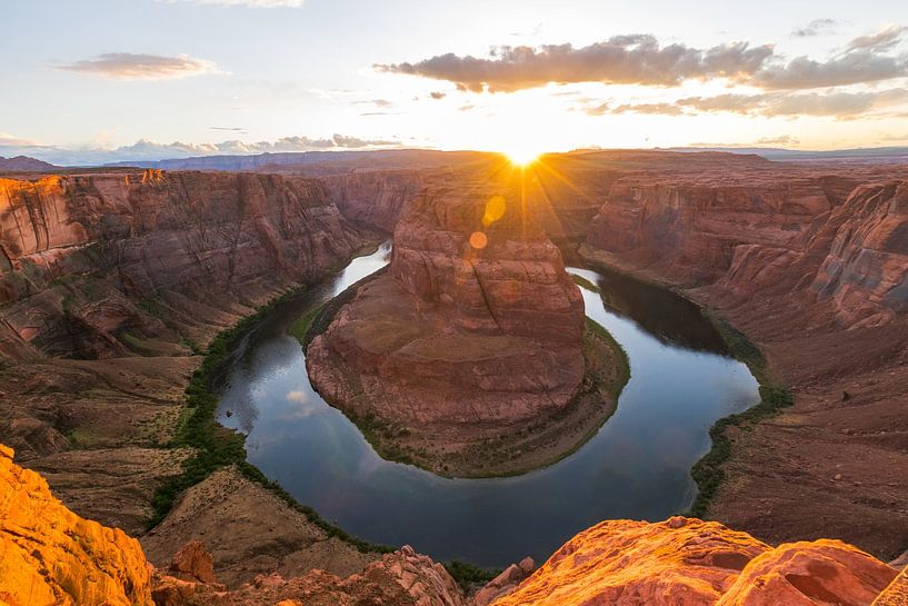 Sonnenuntergang an der Horseshoe Bend in Amerika von Linda Schouw