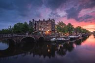 Zonsondergang Amsterdam van Dick van Duijn thumbnail