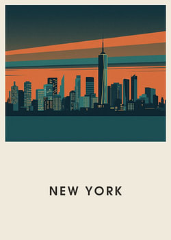 New York – Reiseposter Mid-Century