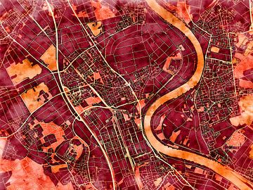 Karte von Dormagen im stil 'Amber Autumn' von Maporia