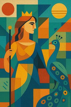 Ein geometrisches Gemälde der Göttin Hera. von Galerie Hoppenbrouwers