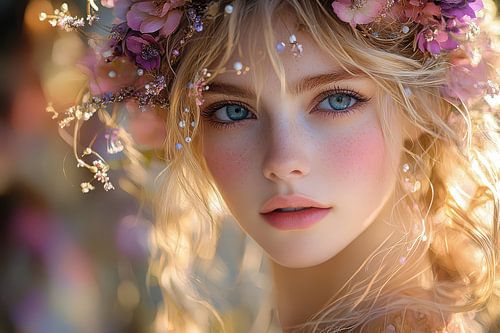 schilderachtige,spirituele afbeelding van vrouw