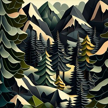 Kubistische wildernis van Vythryd Arts