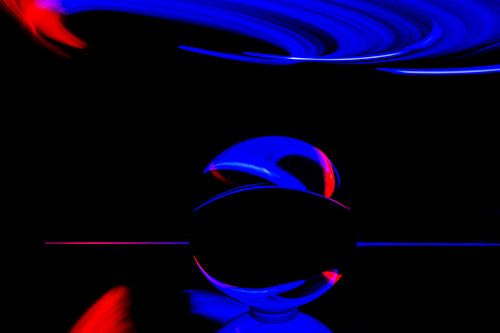 Stained glass with the glass ball