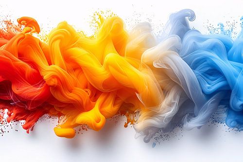 Kleurrijke abstracte kunst met vloeiende vormen