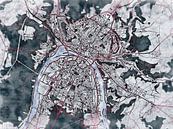 Kaart van Rouen in de stijl 'White Winter' van Maporia thumbnail