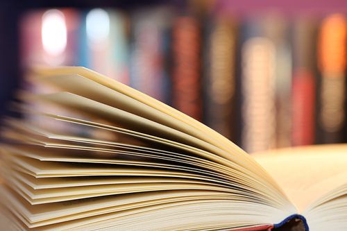 Nahaufnahme von einem aufgeschlagenen Buch