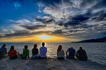 Sunset by the sea