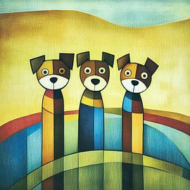 Three dogs by Jutta Maria Pusl