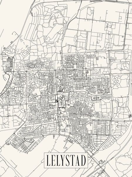 Stadtplan Lelystad - Stadt - Flevoland Karte von Locus Studio
