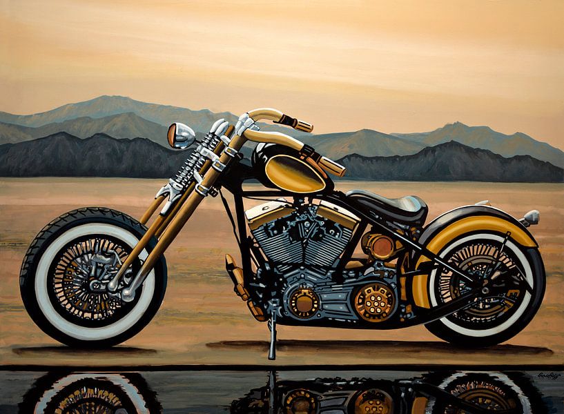 Harley Davidson Schilderij van Paul Meijering