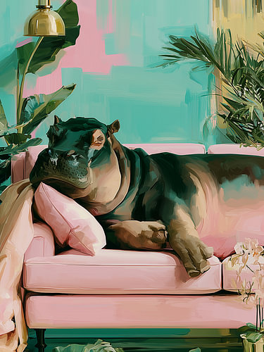 Flusspferd-Couch-Zimmer