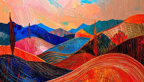 Modern Abstract schilderij. Serie: Landschap in structuren - 3