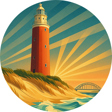 Vuurtoren Texel Vintage Reisposter