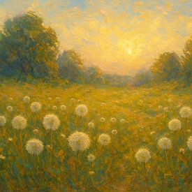 Paardenbloemen en bomen van Claudia Gründler