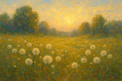 Dandelions and trees by Claudia Gründler