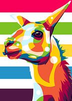 Alpaca in Pop Art stijl