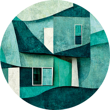 Abstract aqua huis woning van Color Square