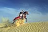Bedouin auf  Pferd auf Sanddüne von Frans Lemmens Miniaturansicht