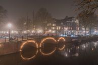 Nebel im dunklen Amsterdam - Teil 1: Brouwersgracht von Jeroen de Jongh Miniaturansicht