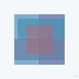 Abstrakt Blau Rot Farbe Quadrat von Mid Century Art House