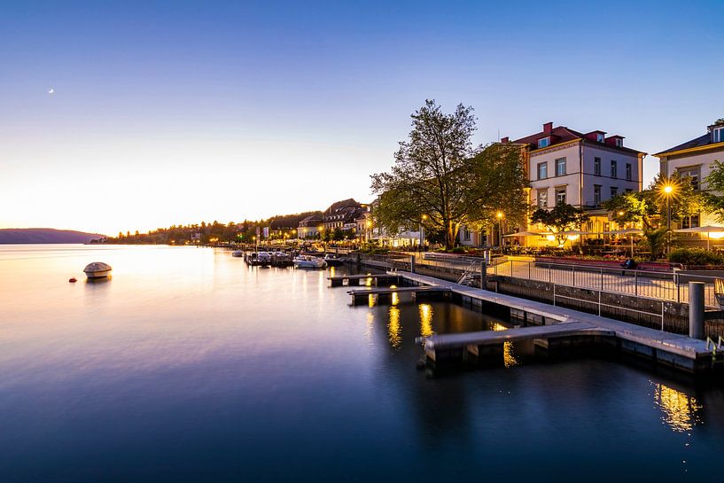 Blue hour in Überlingen on Lake Constance by Werner Dieterich