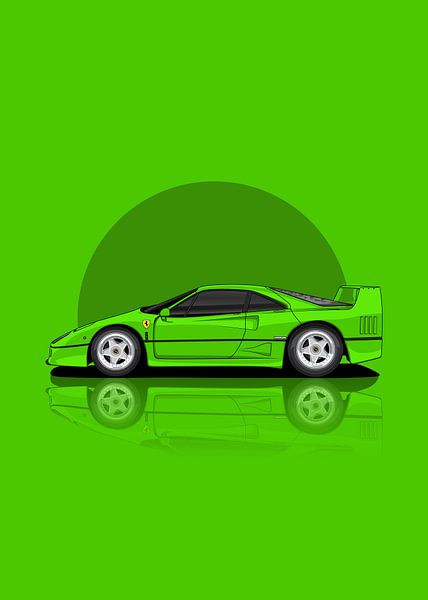 Art 1989 ferrari f40 Green by D.Crativeart